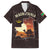 Mauritania Family Matching Off The Shoulder Long Sleeve Dress and Hawaiian Shirt with Desert Sunset Camel Silhouette and Flag Accents