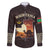 Mauritania Family Matching Off The Shoulder Long Sleeve Dress and Hawaiian Shirt with Desert Sunset Camel Silhouette and Flag Accents
