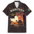 Mauritania Family Matching Short Sleeve Bodycon Dress and Hawaiian Shirt with Desert Sunset Camel Silhouette and Flag Accents