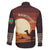 Mauritania Family Matching Summer Maxi Dress and Hawaiian Shirt with Desert Sunset Camel Silhouette and Flag Accents