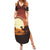 Mauritania Family Matching Summer Maxi Dress and Hawaiian Shirt with Desert Sunset Camel Silhouette and Flag Accents