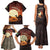 Mauritania Family Matching Tank Maxi Dress and Hawaiian Shirt with Desert Sunset Camel Silhouette and Flag Accents