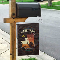 Mauritania Garden Flag with Desert Sunset Camel Silhouette and Flag Accents