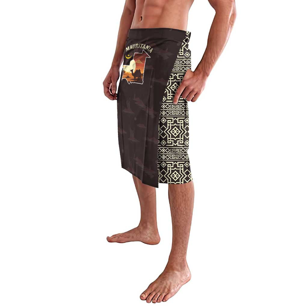 Mauritania Lavalava with Desert Sunset Camel Silhouette and Flag Accents
