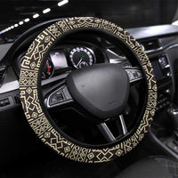Mauritania Steering Wheel Cover with Desert Sunset Camel Silhouette and Flag Accents