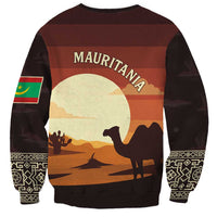 Mauritania Sweatshirt with Desert Sunset Camel Silhouette and Flag Accents