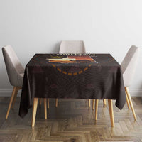 Mauritania Tablecloth with Desert Sunset Camel Silhouette and Flag Accents