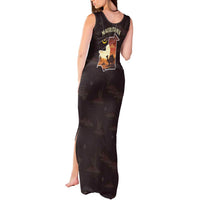 Mauritania Tank Maxi Dress with Desert Sunset Camel Silhouette and Flag Accents