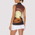 Mauritania Women Sleeveless Polo Shirt with Desert Sunset Camel Silhouette and Flag Accents
