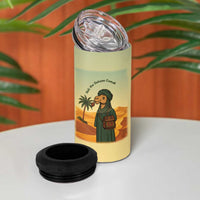 Mauritania 4 in 1 Can Cooler Tumbler with Sidi the Sahara Camel Cartoon and Desert Caravan Design