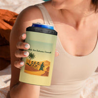 Mauritania 4 in 1 Can Cooler Tumbler with Sidi the Sahara Camel Cartoon and Desert Caravan Design