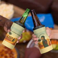 Mauritania 4 in 1 Can Cooler Tumbler with Sidi the Sahara Camel Cartoon and Desert Caravan Design