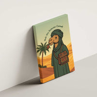 Mauritania Canvas Wall Art with Sidi the Sahara Camel Cartoon and Desert Caravan Design