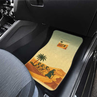 Mauritania Car Mats with Sidi the Sahara Camel Cartoon and Desert Caravan Design