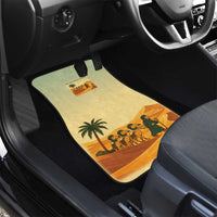 Mauritania Car Mats with Sidi the Sahara Camel Cartoon and Desert Caravan Design