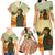 Mauritania Family Matching Long Sleeve Bodycon Dress and Hawaiian Shirt with Sidi the Sahara Camel Cartoon and Desert Caravan Design