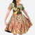 Mauritania Family Matching Off The Shoulder Long Sleeve Dress and Hawaiian Shirt with Sidi the Sahara Camel Cartoon and Desert Caravan Design