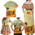 Mauritania Family Matching Off Shoulder Maxi Dress and Hawaiian Shirt with Sidi the Sahara Camel Cartoon and Desert Caravan Design