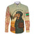 Mauritania Family Matching Off Shoulder Maxi Dress and Hawaiian Shirt with Sidi the Sahara Camel Cartoon and Desert Caravan Design