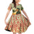 Mauritania Family Matching Off Shoulder Short Dress and Hawaiian Shirt with Sidi the Sahara Camel Cartoon and Desert Caravan Design