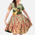Mauritania Family Matching Summer Maxi Dress and Hawaiian Shirt with Sidi the Sahara Camel Cartoon and Desert Caravan Design