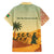 Mauritania Family Matching Summer Maxi Dress and Hawaiian Shirt with Sidi the Sahara Camel Cartoon and Desert Caravan Design
