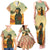 Mauritania Family Matching Tank Maxi Dress and Hawaiian Shirt with Sidi the Sahara Camel Cartoon and Desert Caravan Design