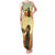 Mauritania Family Matching Tank Maxi Dress and Hawaiian Shirt with Sidi the Sahara Camel Cartoon and Desert Caravan Design