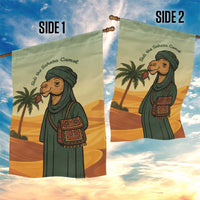 Mauritania Garden Flag with Sidi the Sahara Camel Cartoon and Desert Caravan Design