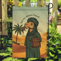 Mauritania Garden Flag with Sidi the Sahara Camel Cartoon and Desert Caravan Design