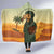 Mauritania Hooded Blanket with Sidi the Sahara Camel Cartoon and Desert Caravan Design