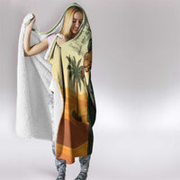 Mauritania Hooded Blanket with Sidi the Sahara Camel Cartoon and Desert Caravan Design