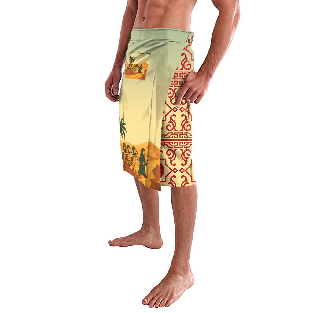 Mauritania Lavalava with Sidi the Sahara Camel Cartoon and Desert Caravan Design