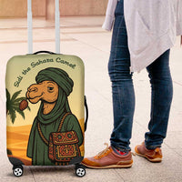 Mauritania Luggage Cover with Sidi the Sahara Camel Cartoon and Desert Caravan Design
