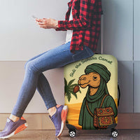 Mauritania Luggage Cover with Sidi the Sahara Camel Cartoon and Desert Caravan Design