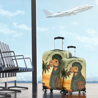 Mauritania Luggage Cover with Sidi the Sahara Camel Cartoon and Desert Caravan Design