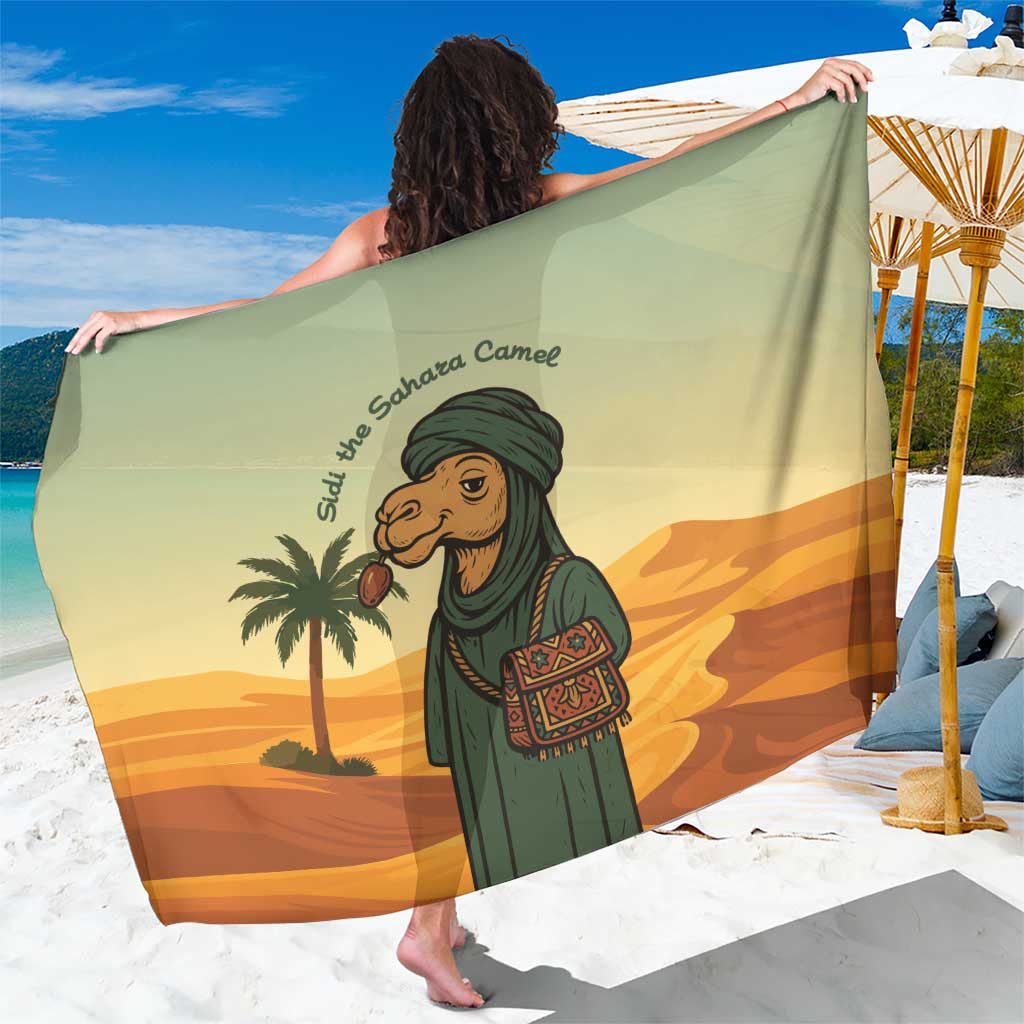 Mauritania Sarong with Sidi the Sahara Camel Cartoon and Desert Caravan Design