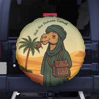 Mauritania Spare Tire Cover with Sidi the Sahara Camel Cartoon and Desert Caravan Design