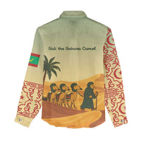 Mauritania Women Casual Shirt with Sidi the Sahara Camel Cartoon and Desert Caravan Design