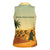 Mauritania Women Sleeveless Polo Shirt with Sidi the Sahara Camel Cartoon and Desert Caravan Design