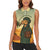 Mauritania Women Sleeveless Polo Shirt with Sidi the Sahara Camel Cartoon and Desert Caravan Design
