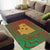 Mauritania Area Rug with Desert Camel Crescent Moon and Palm Tree Graphic in Red Green Gold Pattern