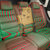 Mauritania Back Car Seat Cover with Desert Camel Crescent Moon and Palm Tree Graphic in Red Green Gold Pattern