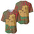 Mauritania Baseball Jersey with Desert Camel Crescent Moon and Palm Tree Graphic in Red Green Gold Pattern