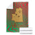 Mauritania Blanket with Desert Camel Crescent Moon and Palm Tree Graphic in Red Green Gold Pattern
