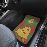 Mauritania Car Mats with Desert Camel Crescent Moon and Palm Tree Graphic in Red Green Gold Pattern