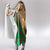 Mauritania Hooded Blanket with Desert Camel Crescent Moon and Palm Tree Graphic in Red Green Gold Pattern