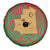 Mauritania Spare Tire Cover with Desert Camel Crescent Moon and Palm Tree Graphic in Red Green Gold Pattern