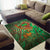 Mauritania Area Rug with Green Tie Dye Camel and Crescent Moon Flag Design