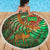 Mauritania Beach Blanket with Green Tie Dye Camel and Crescent Moon Flag Design